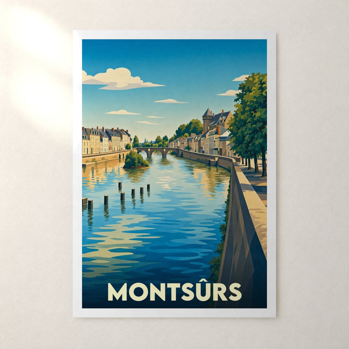 Affiche Montsûrs – sans cadre, accrochée au mur