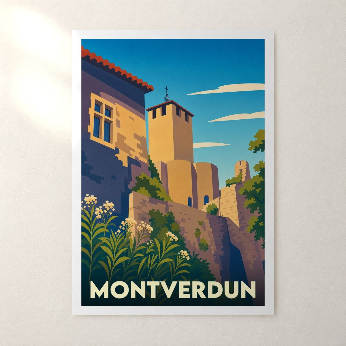 Affiche Montverdun – sans cadre, accrochée au mur