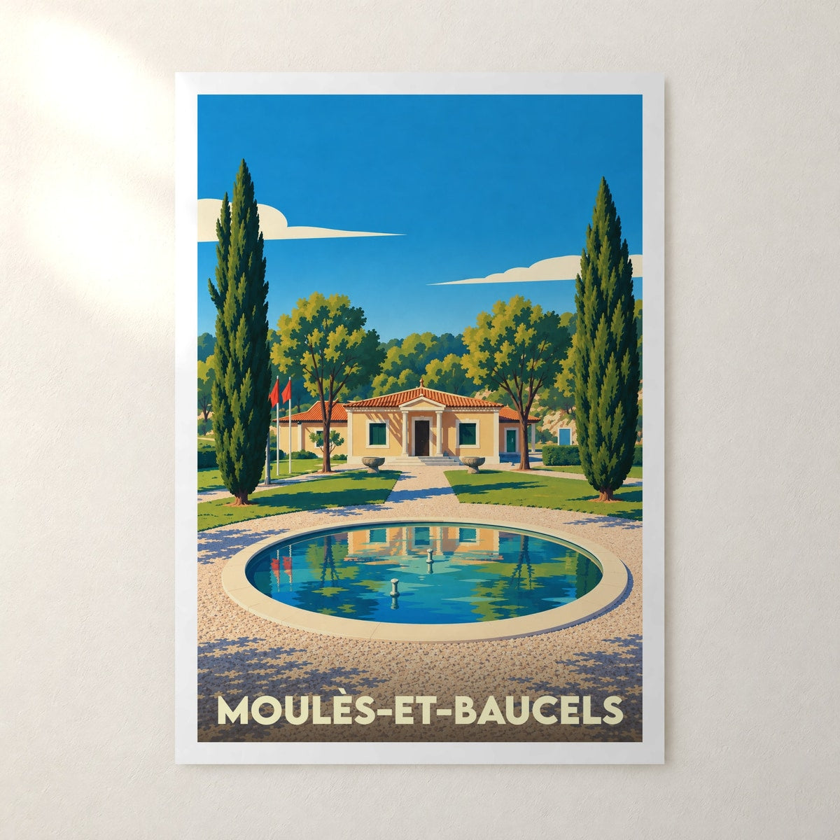 Affiche Moulès-et-Baucels – sans cadre, accrochée au mur