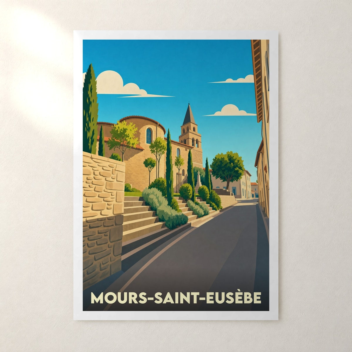 Affiche Mours-Saint-Eusèbe – sans cadre, accrochée au mur