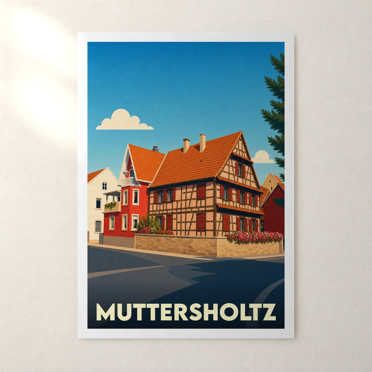 Affiche Muttersholtz – sans cadre, accrochée au mur
