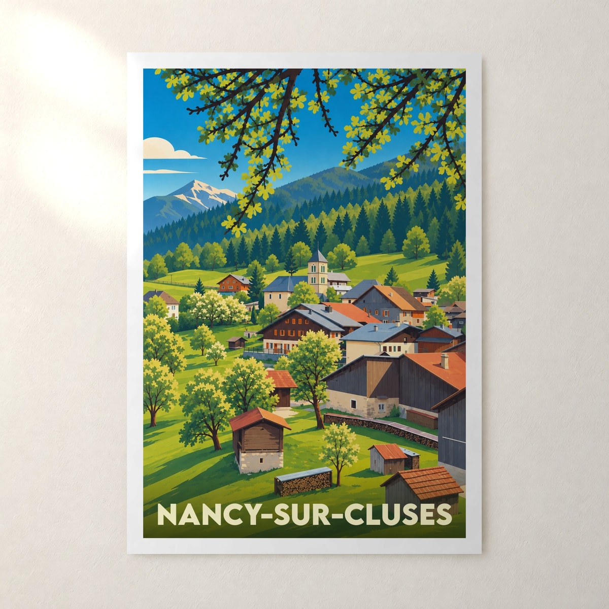 Affiche Nancy-sur-Cluses – sans cadre, accrochée au mur