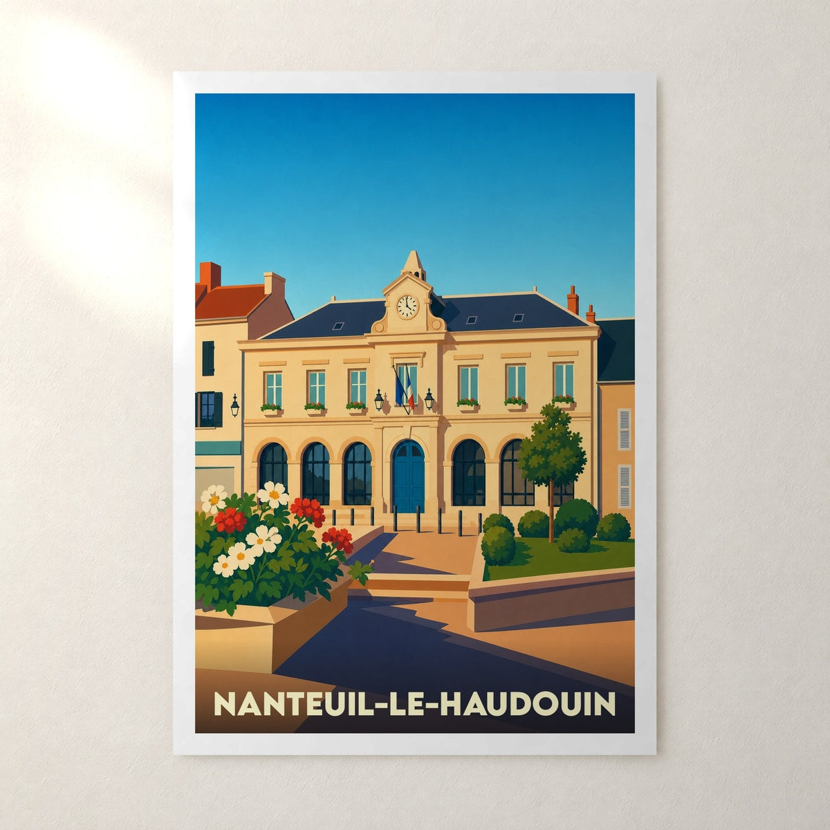 Affiche Nanteuil-le-Haudouin – sans cadre, accrochée au mur