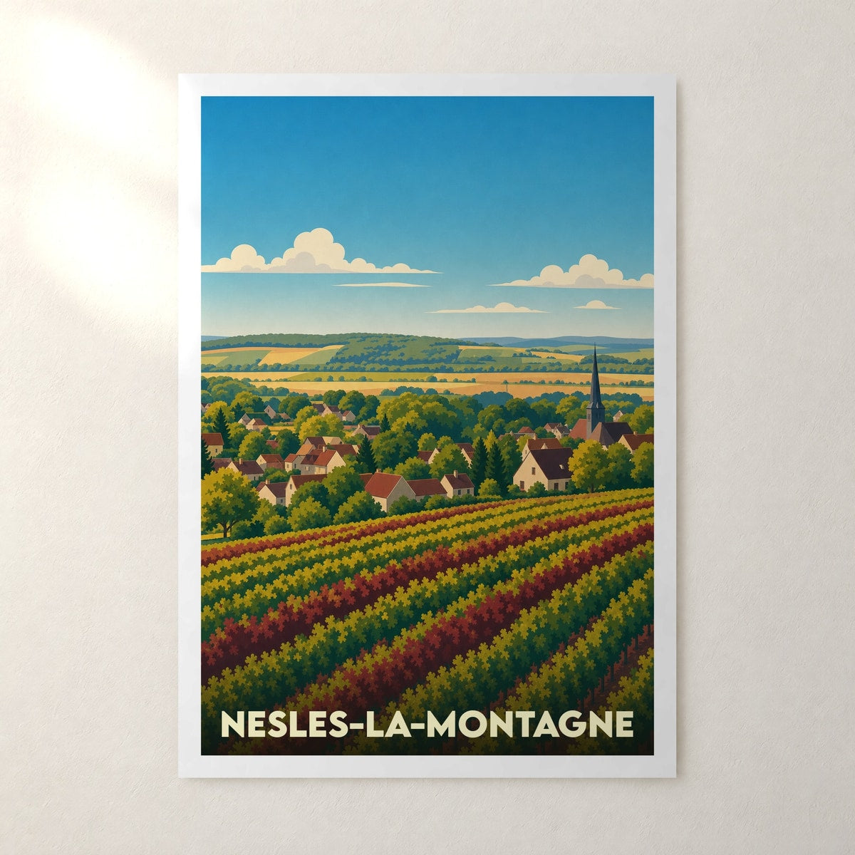 Affiche Nesles-la-Montagne – sans cadre, accrochée au mur