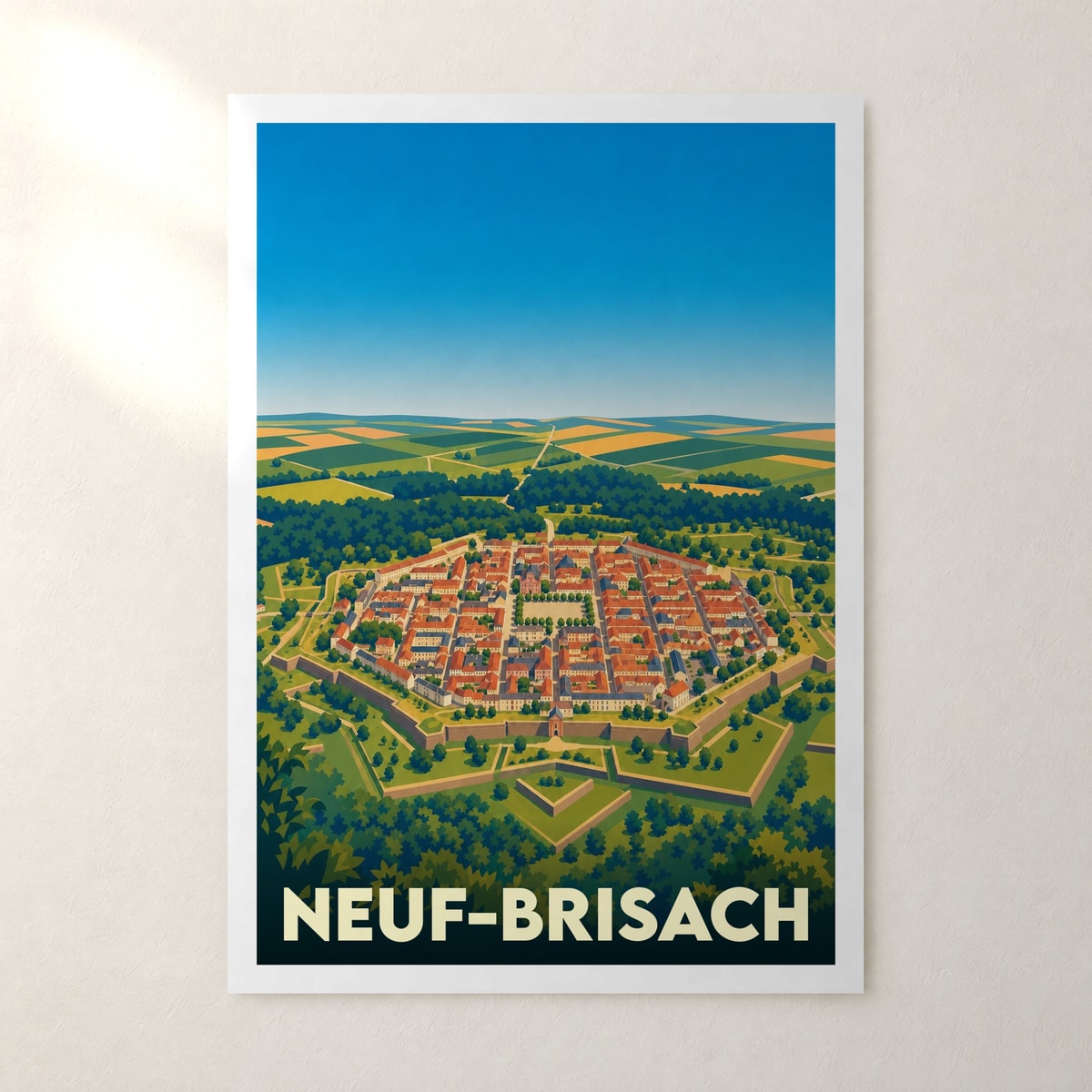 Affiche Neuf-Brisach – sans cadre, accrochée au mur