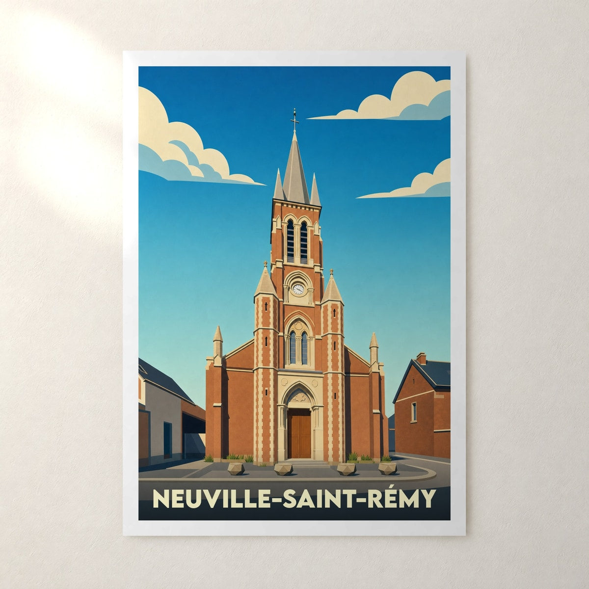 Affiche Neuville-Saint-Rémy – sans cadre, accrochée au mur