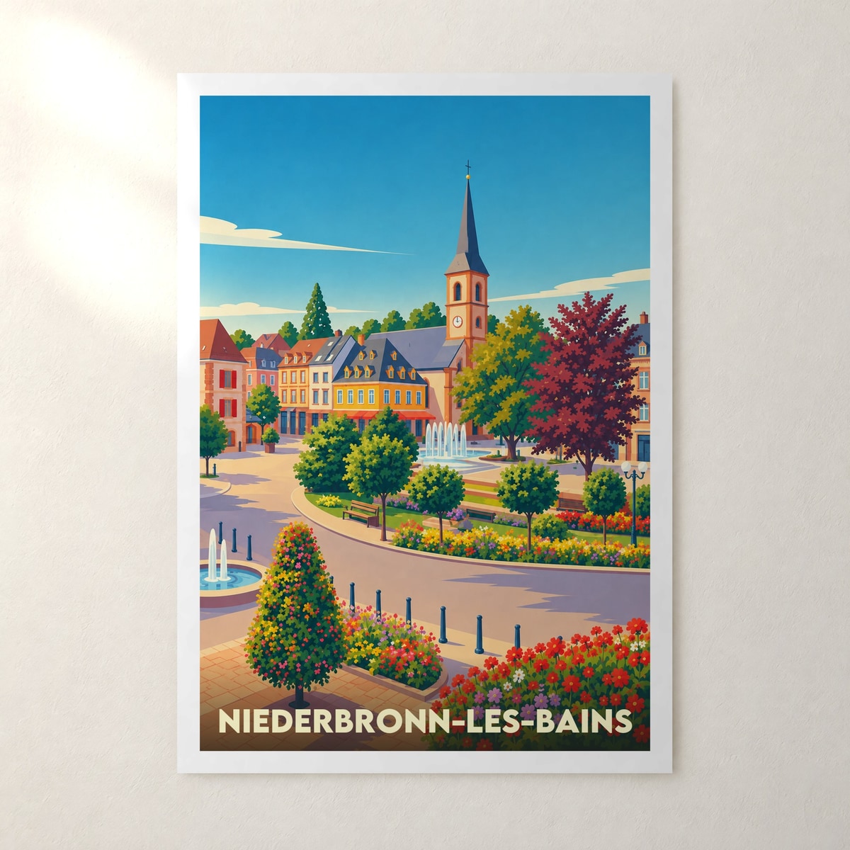 Affiche Niederbronn-les-Bains – sans cadre, accrochée au mur