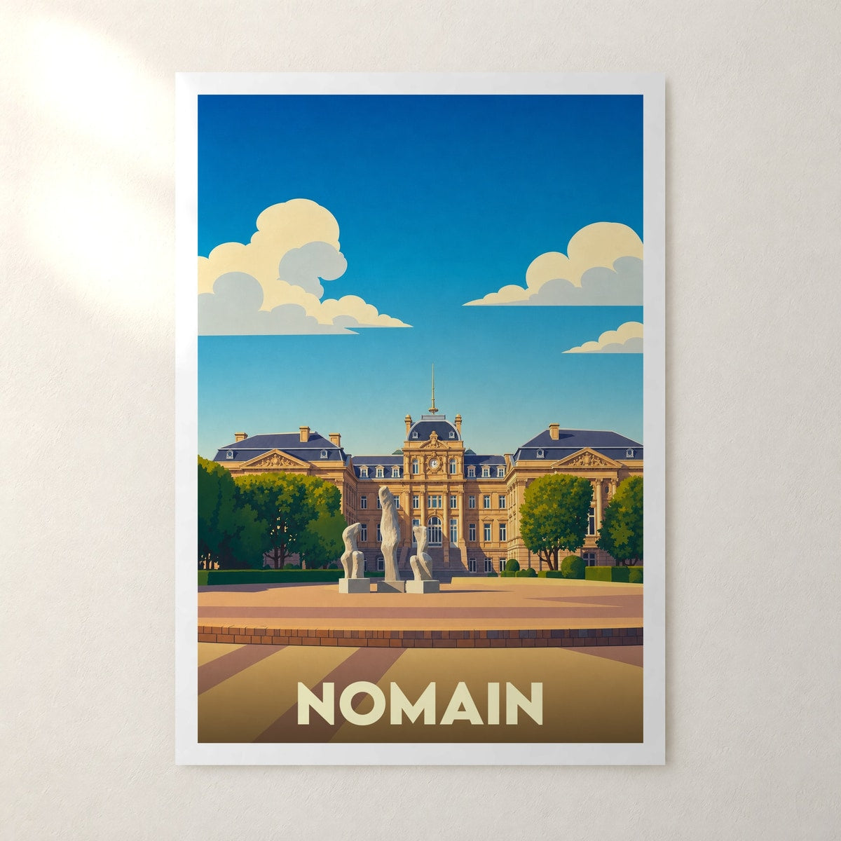 Affiche Nomain – sans cadre, accrochée au mur
