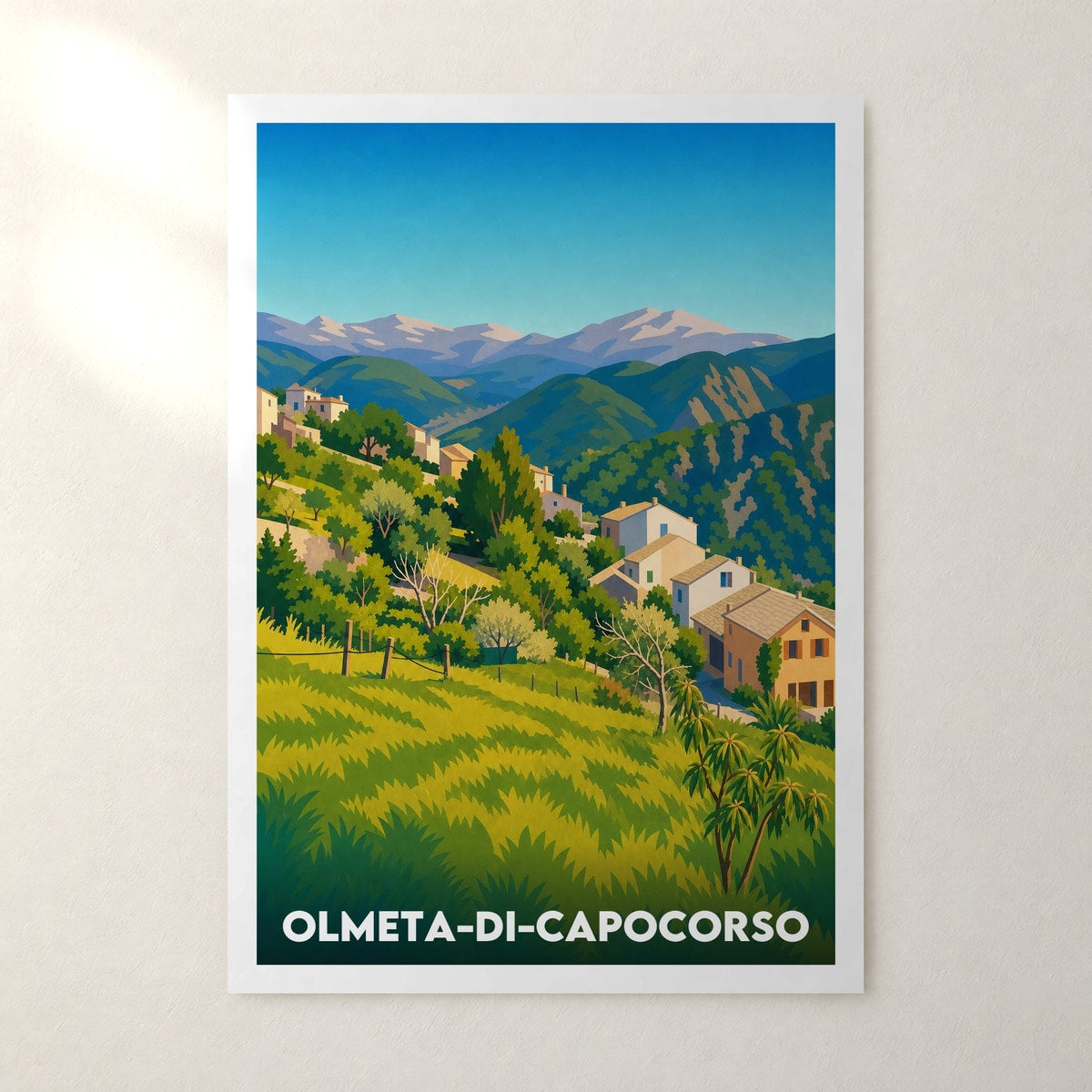 Affiche Olmeta-di-Capocorso – sans cadre, accrochée au mur