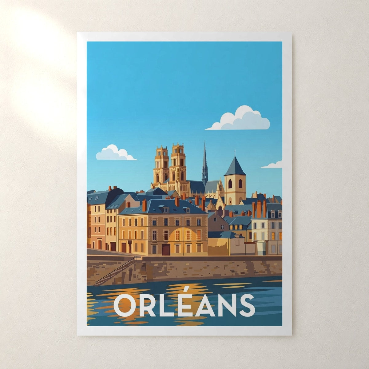 Affiche Orléans – sans cadre, accrochée au mur