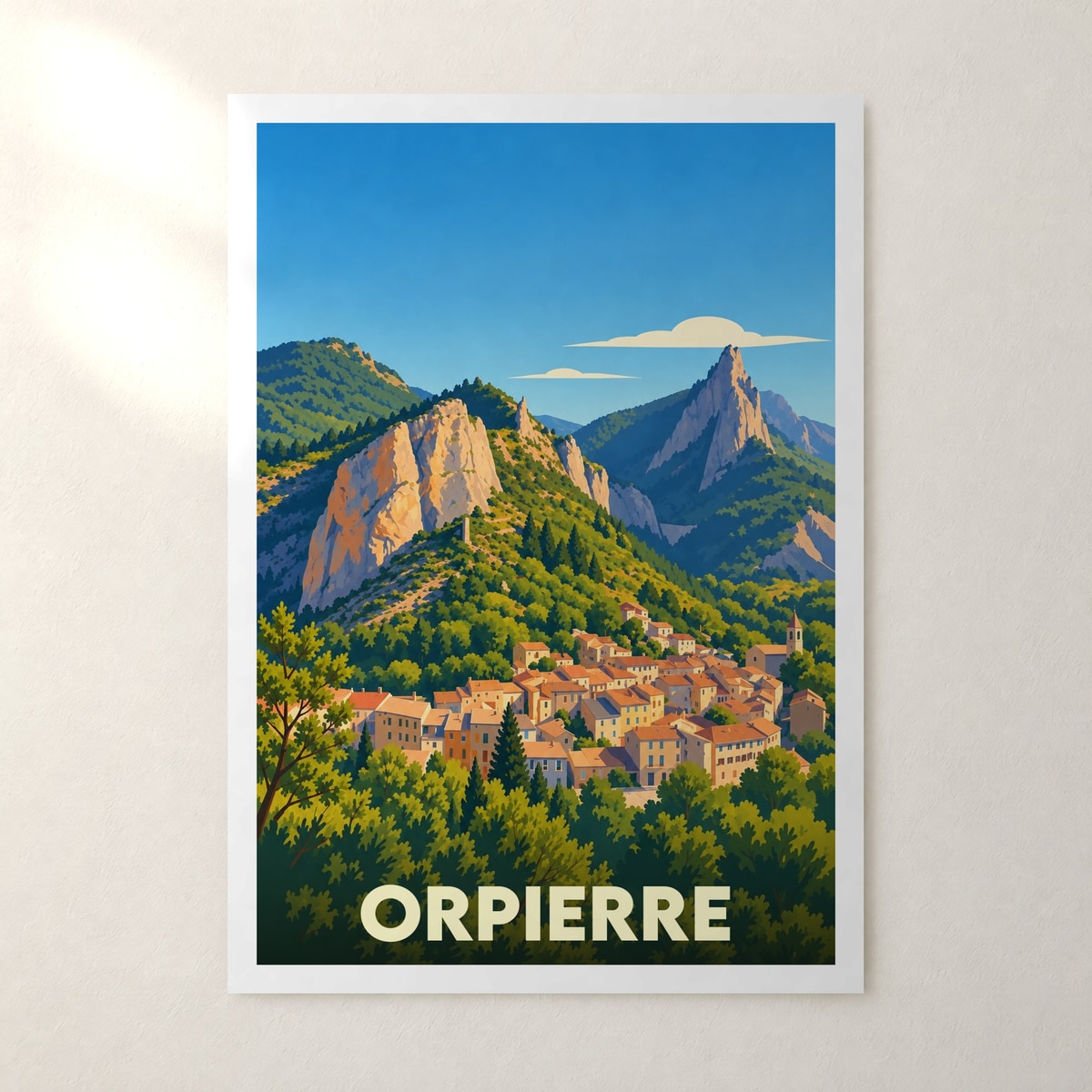 Affiche Orpierre – sans cadre, accrochée au mur