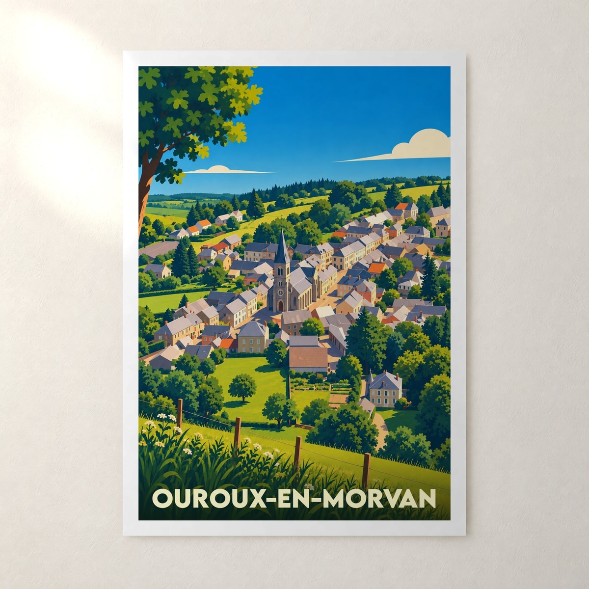Affiche Ouroux-en-Morvan – sans cadre, accrochée au mur