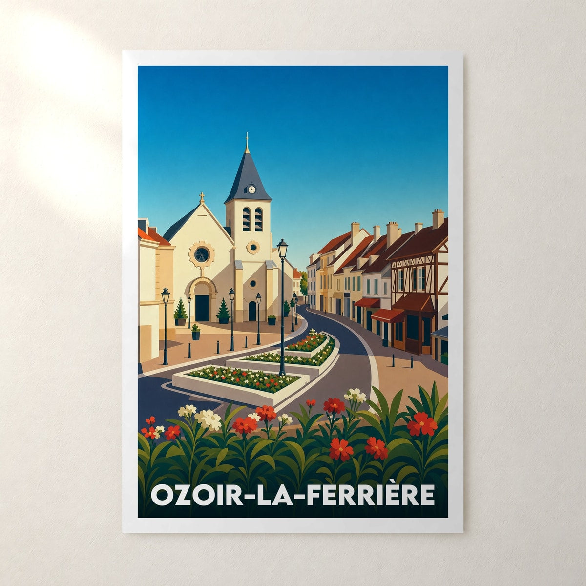Affiche Ozoir-la-Ferrière – sans cadre, accrochée au mur