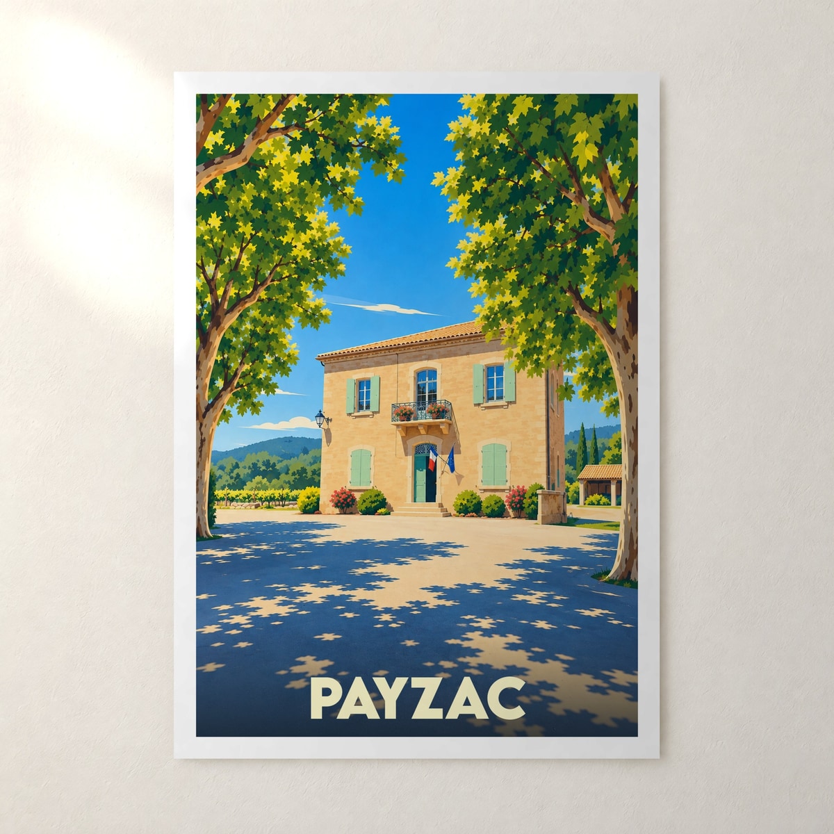 Affiche Payzac (Ardèche) – sans cadre, accrochée au mur
