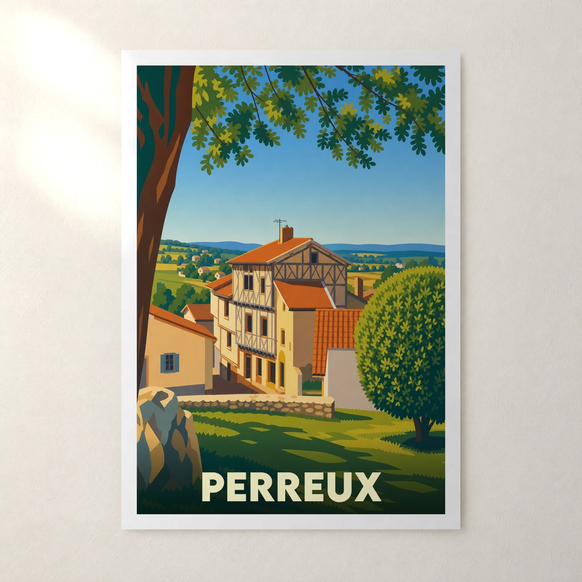Affiche Perreux – sans cadre, accrochée au mur
