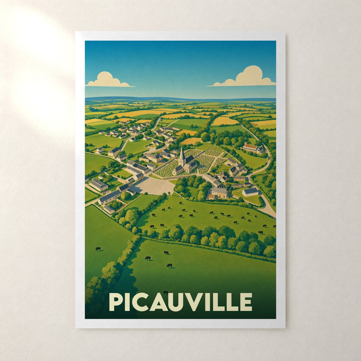 Affiche Picauville – sans cadre, accrochée au mur