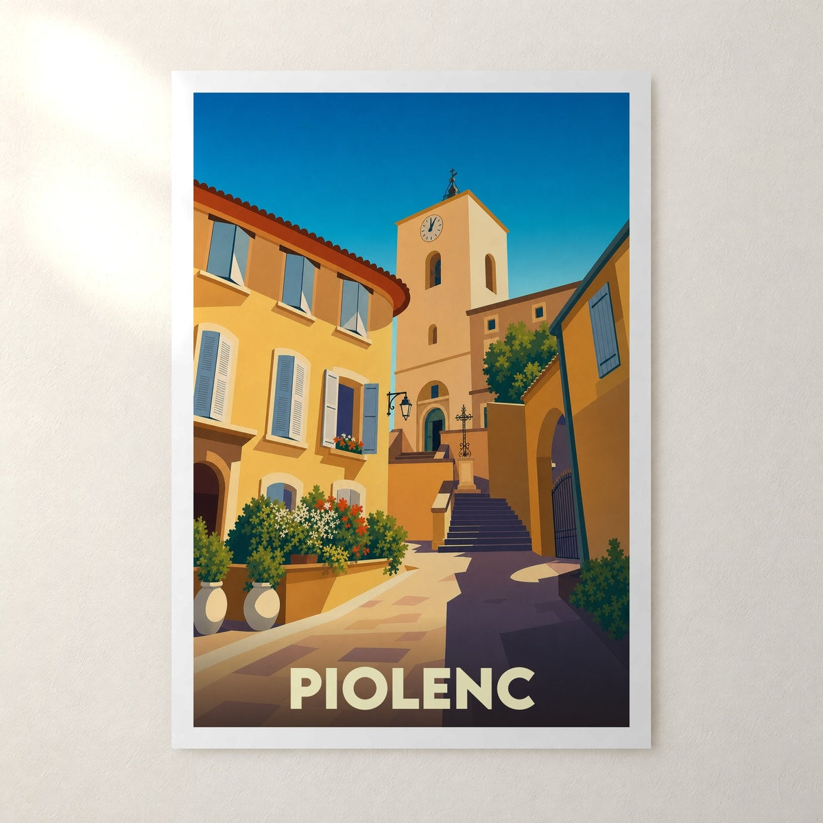 Affiche Piolenc – sans cadre, accrochée au mur
