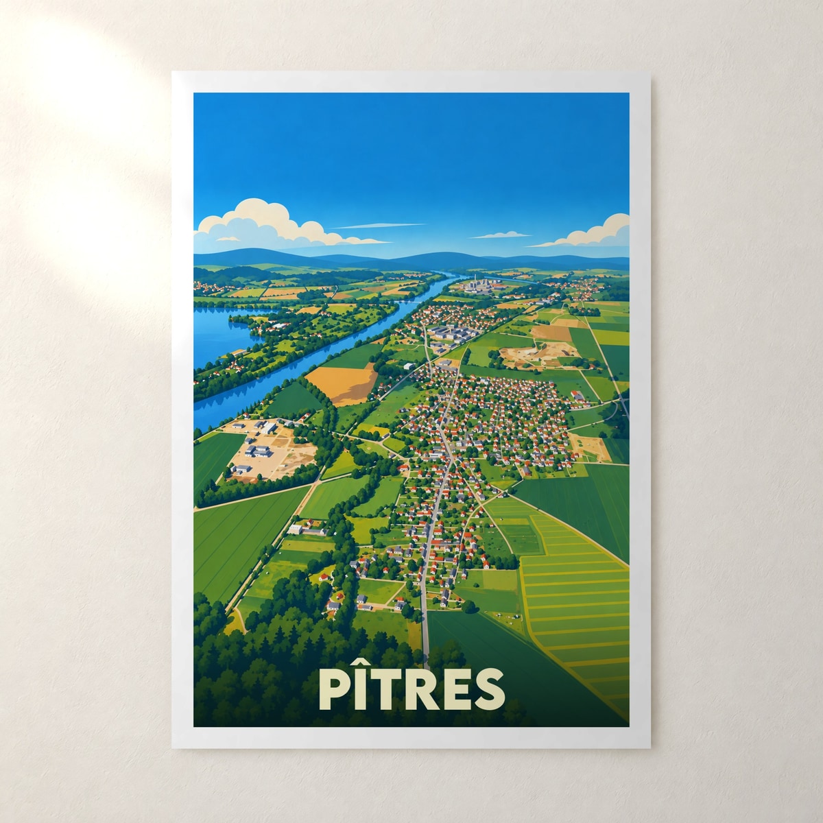 Affiche Pîtres – sans cadre, accrochée au mur