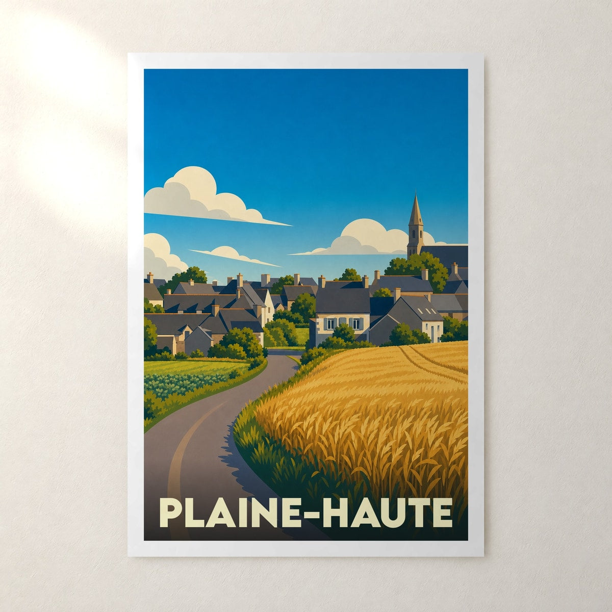Affiche Plaine-Haute – sans cadre, accrochée au mur