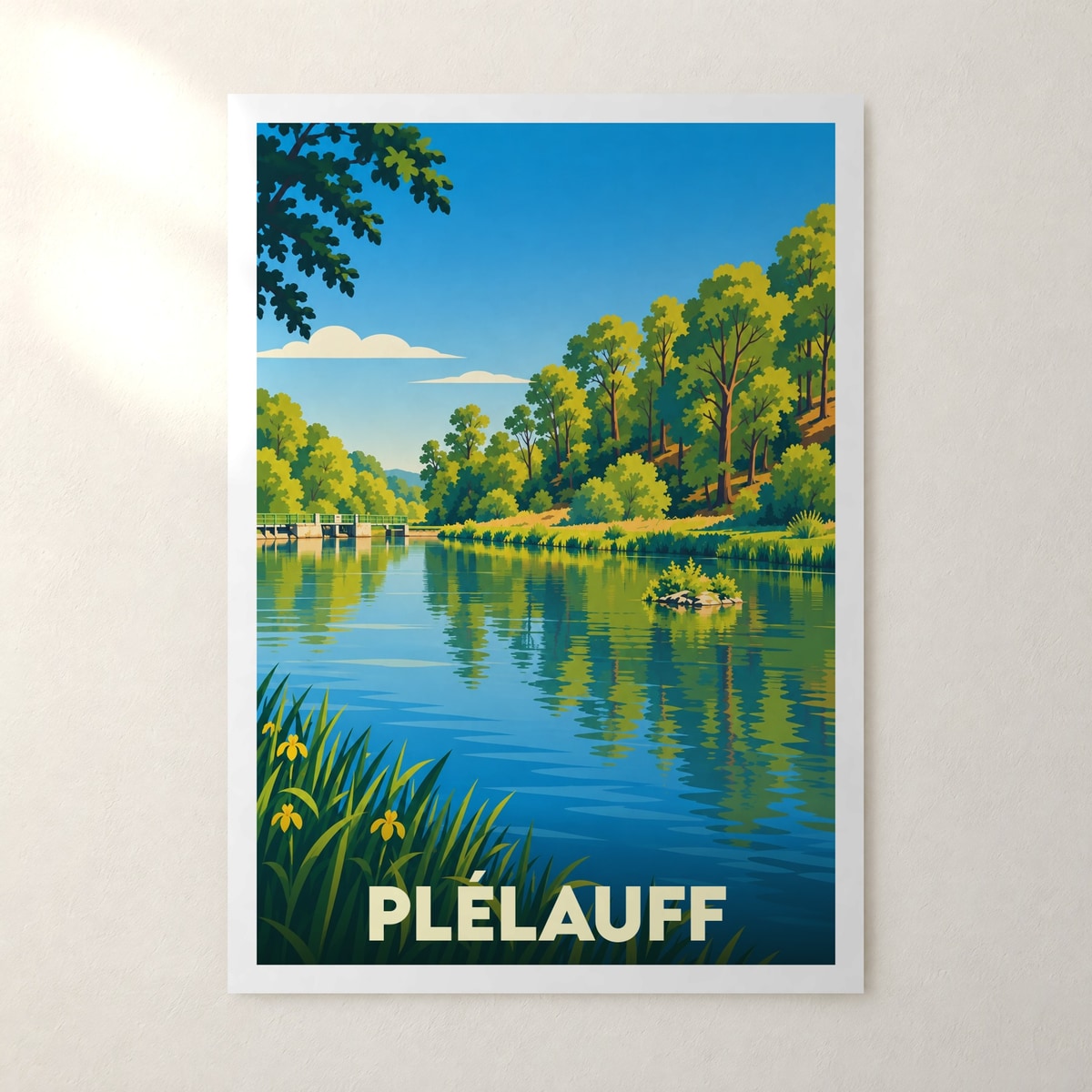 Affiche Plélauff – sans cadre, accrochée au mur