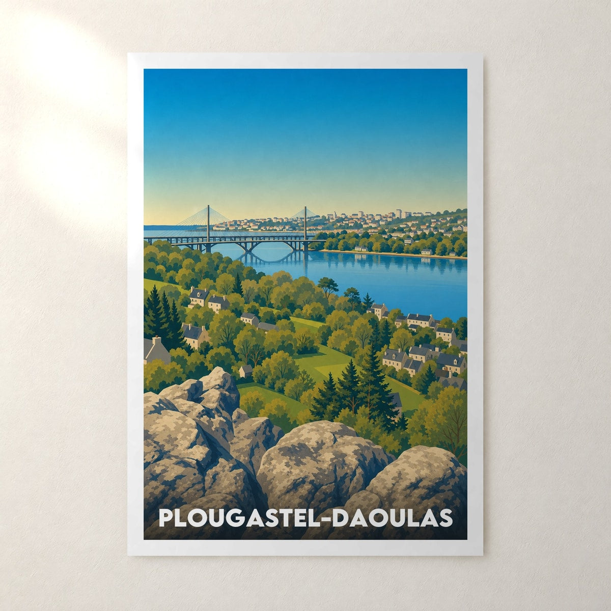 Affiche Plougastel-Daoulas – sans cadre, accrochée au mur