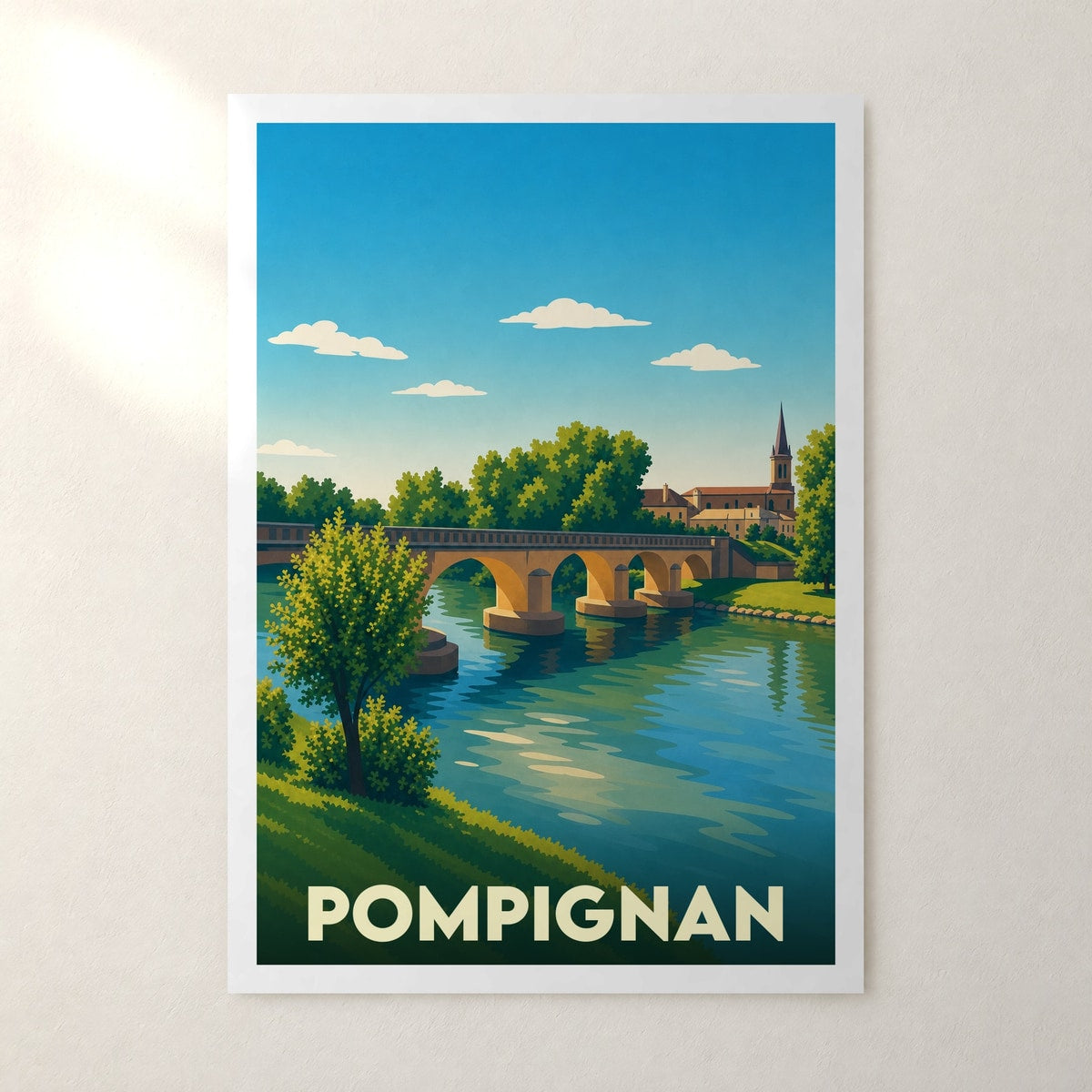 Affiche Pompignan – sans cadre, accrochée au mur