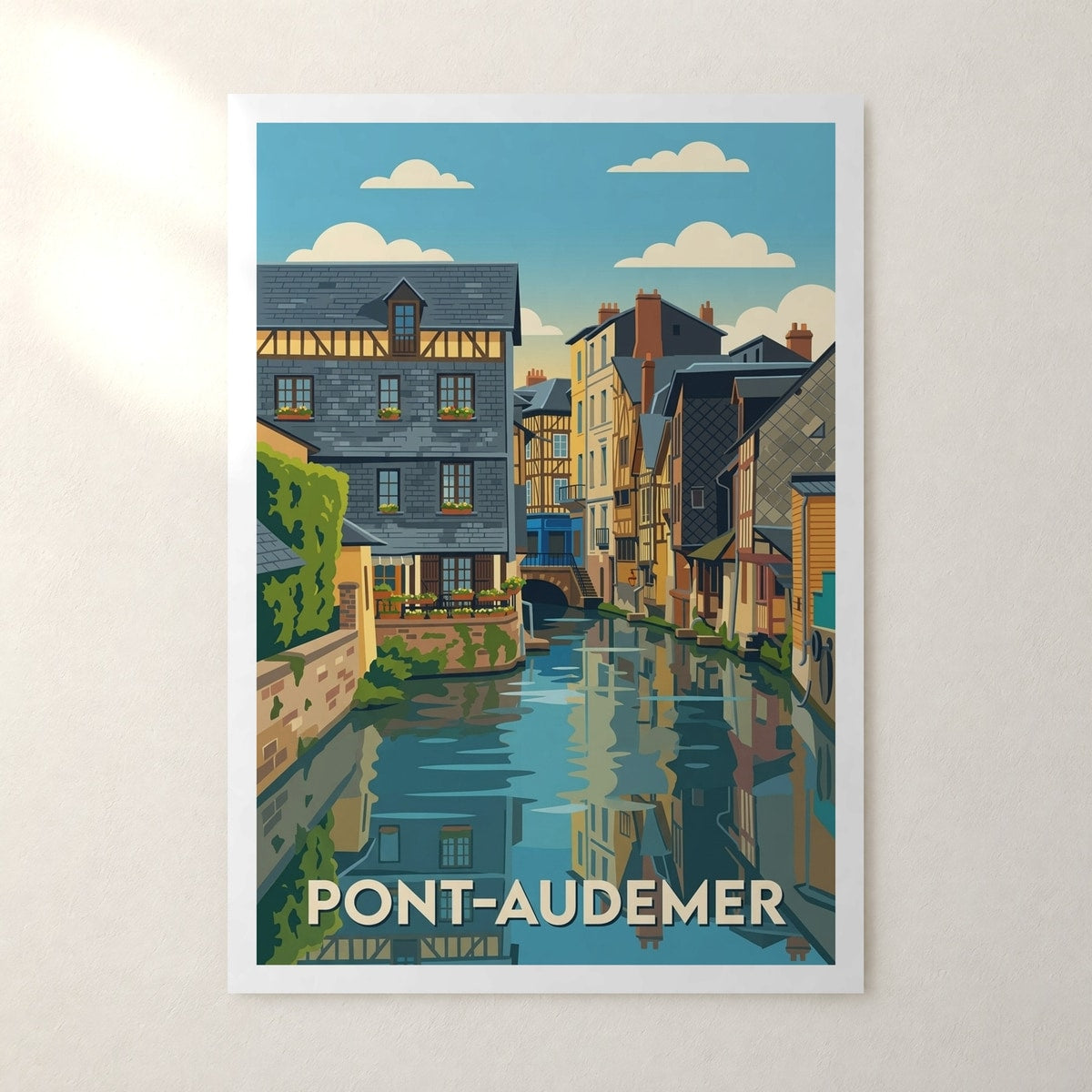Affiche Pont-Audemer – sans cadre, accrochée au mur