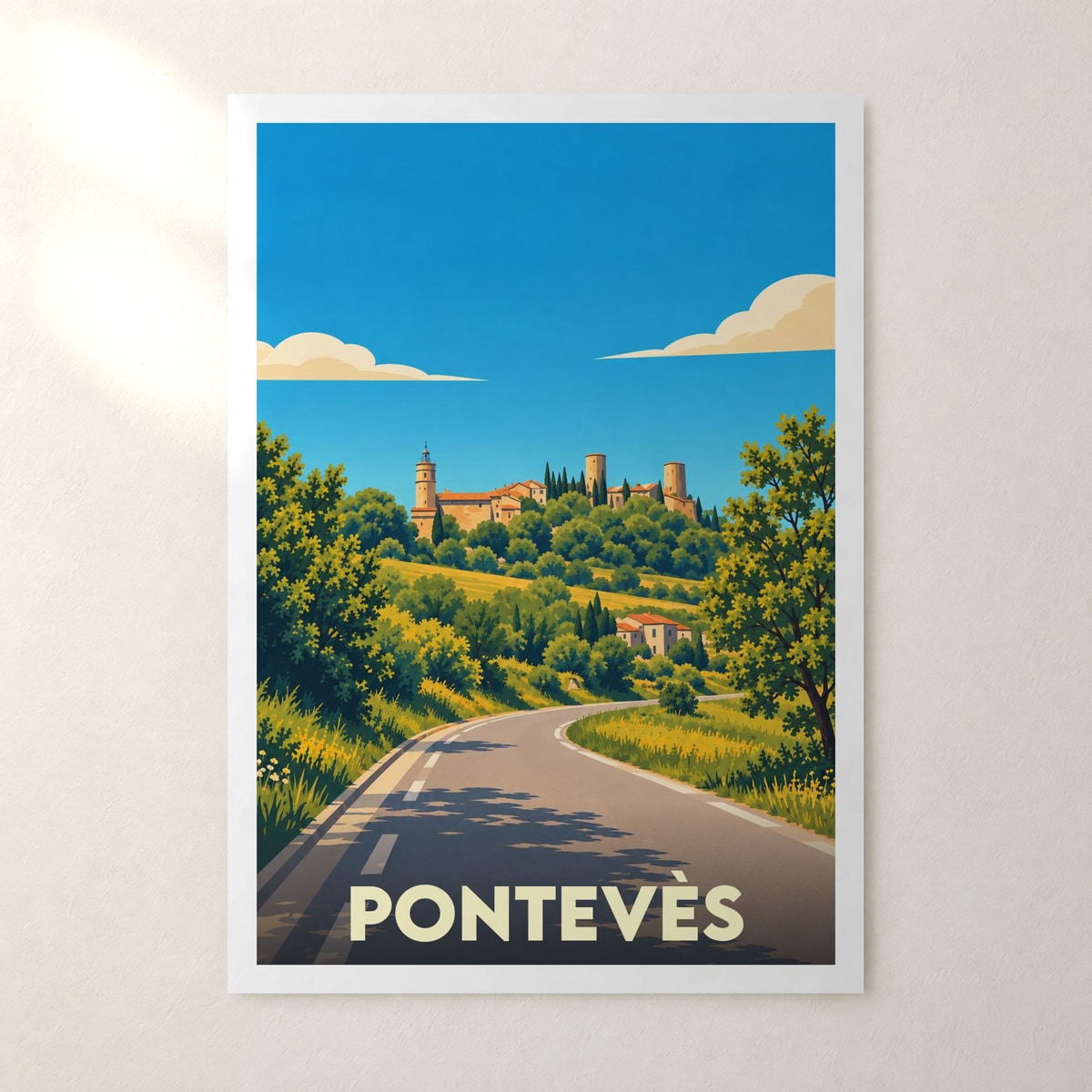 Affiche Pontevès – sans cadre, accrochée au mur