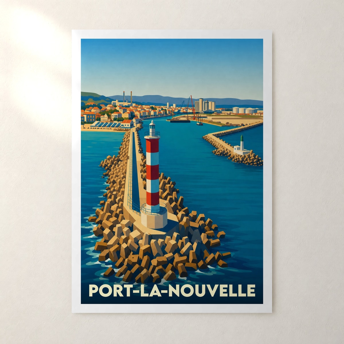 Affiche Port-la-Nouvelle – sans cadre, accrochée au mur