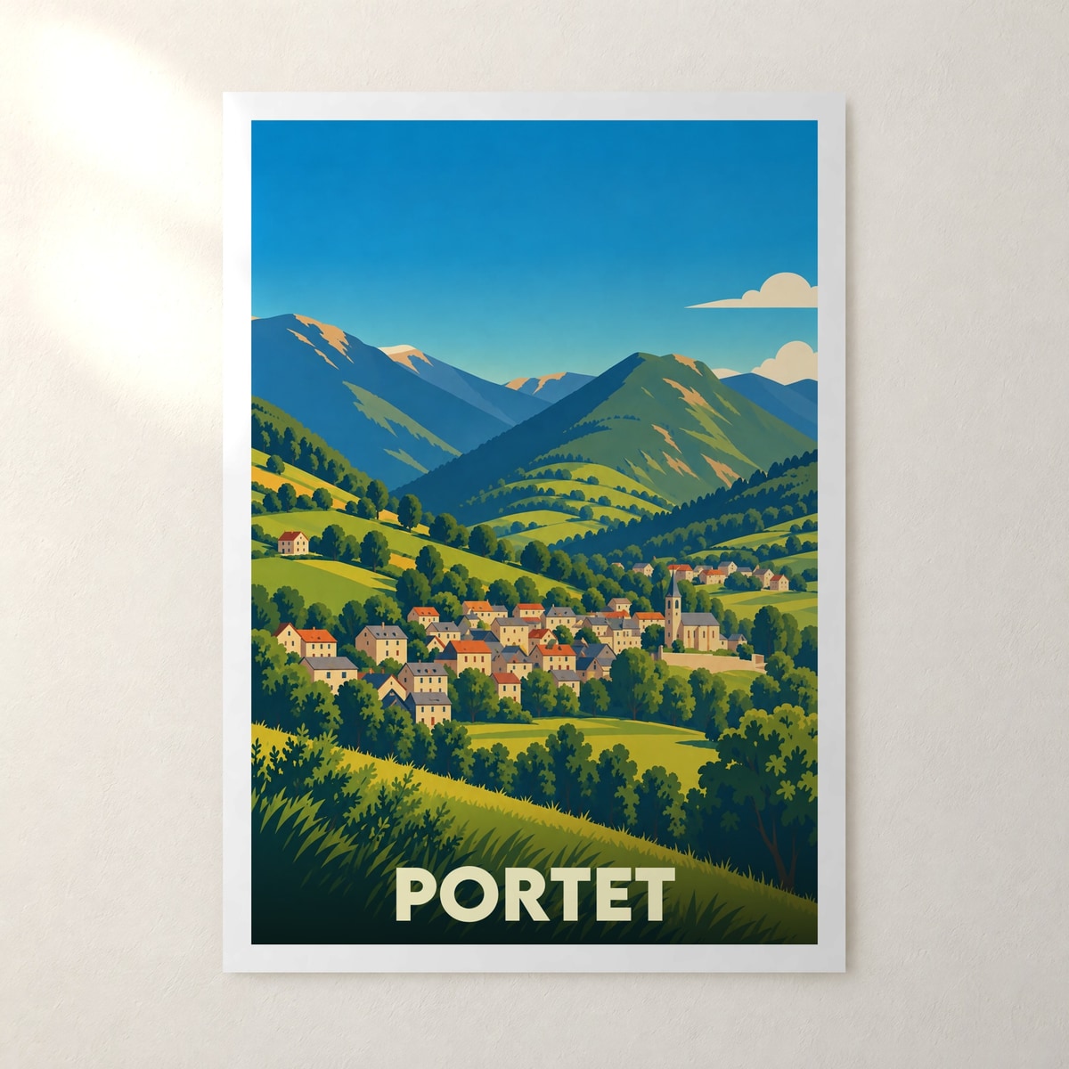 Affiche Portet – sans cadre, accrochée au mur