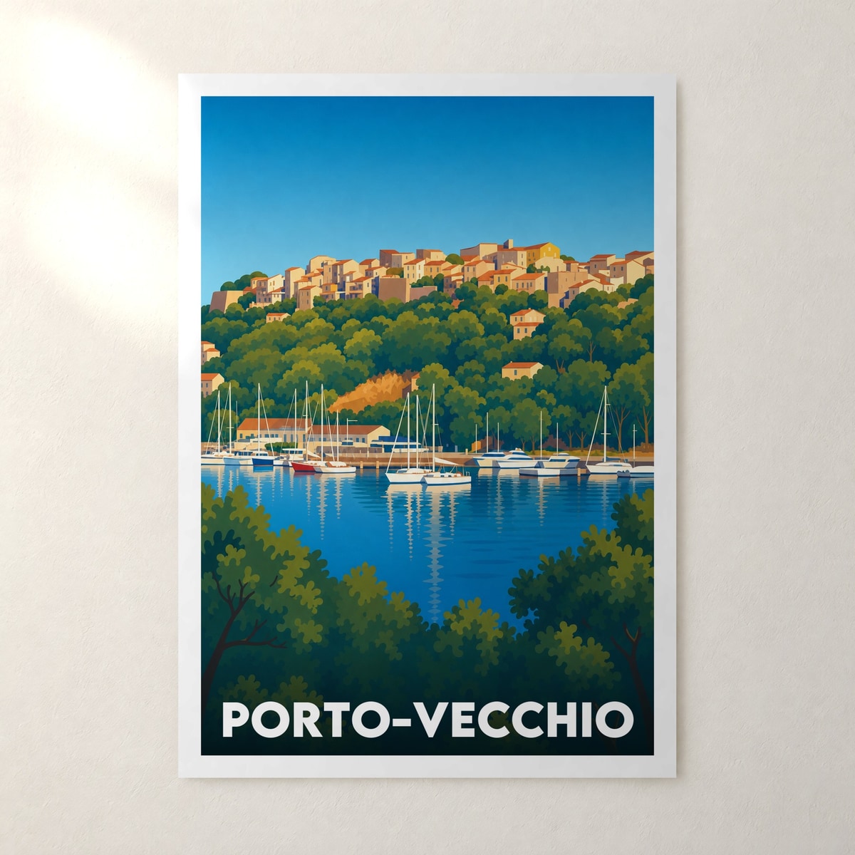 Affiche Porto-Vecchio – sans cadre, accrochée au mur
