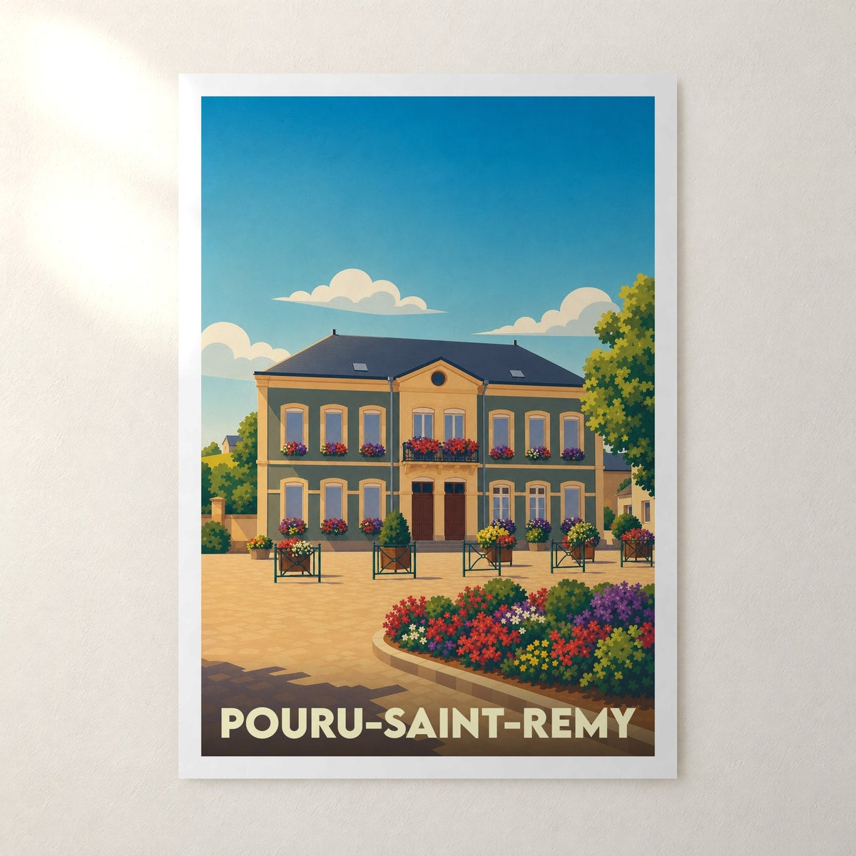 Affiche Pouru-Saint-Remy – sans cadre, accrochée au mur