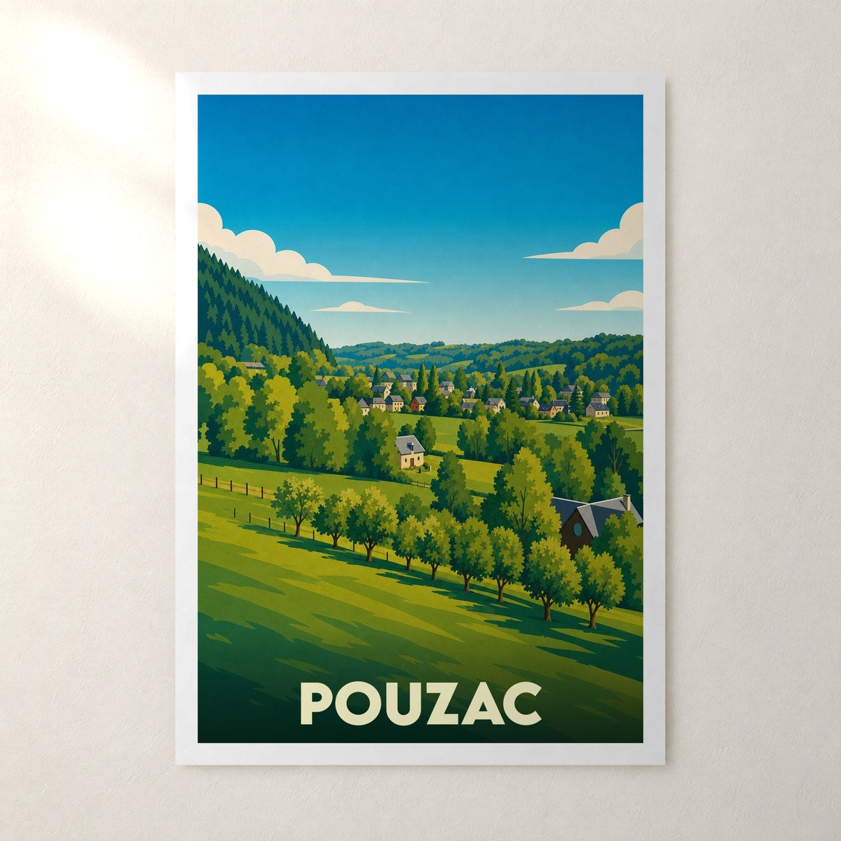 Affiche Pouzac – sans cadre, accrochée au mur