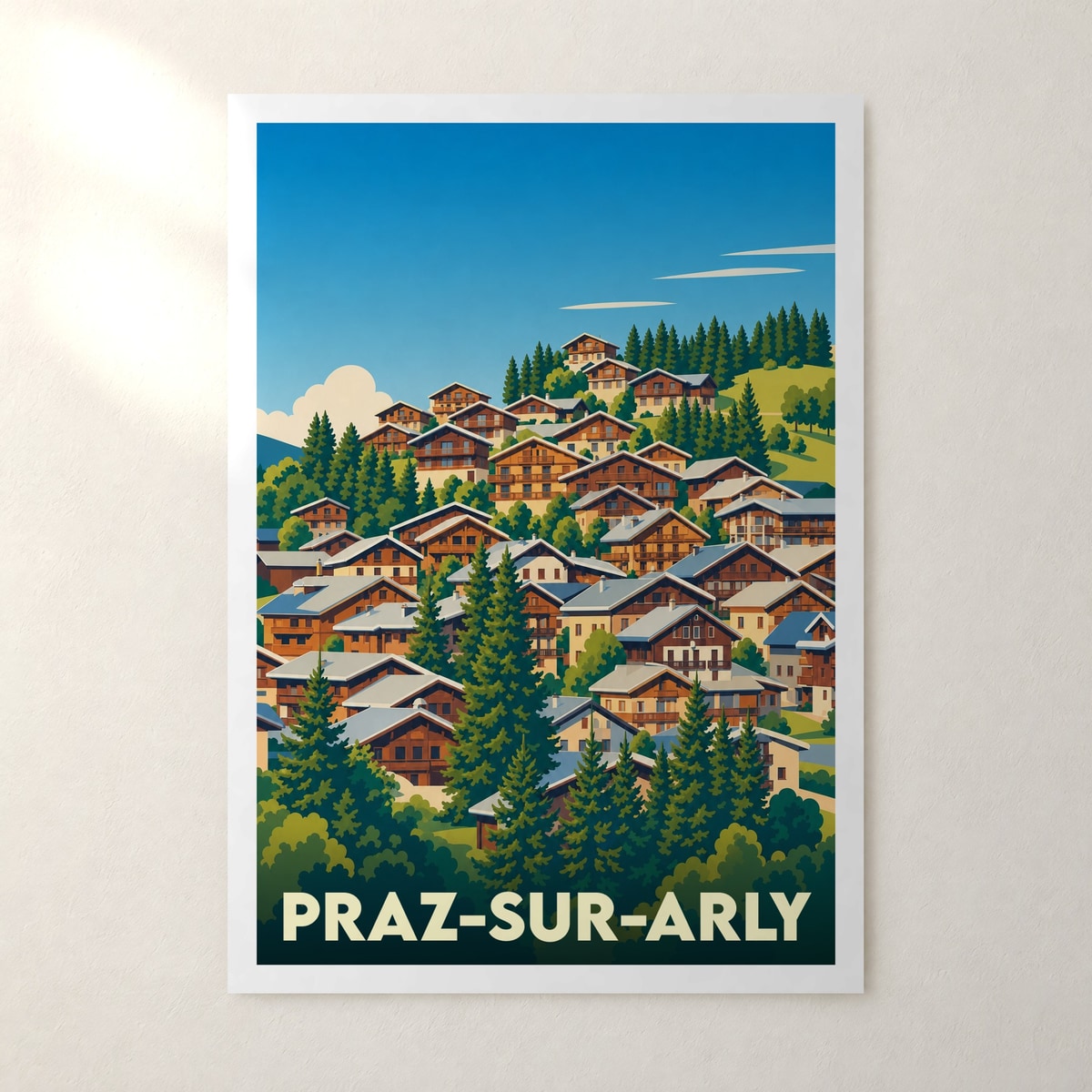Affiche Praz-sur-Arly – sans cadre, accrochée au mur
