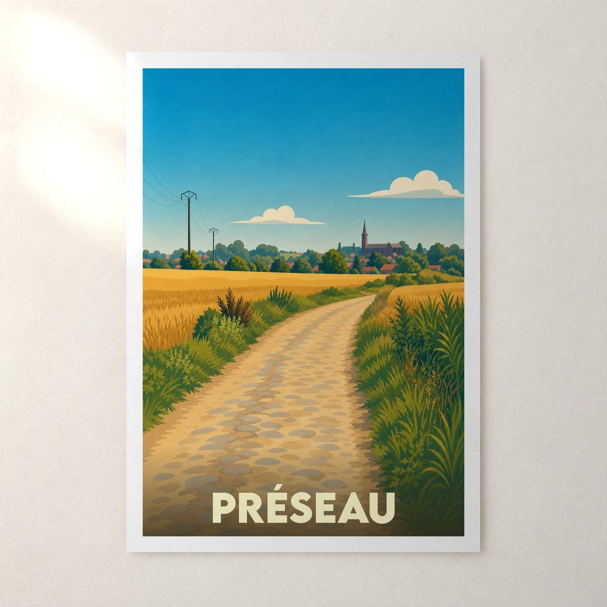 Affiche Préseau – sans cadre, accrochée au mur