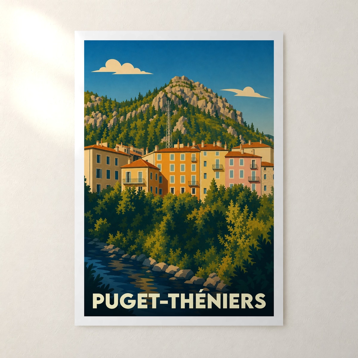 Affiche Puget-Théniers – sans cadre, accrochée au mur