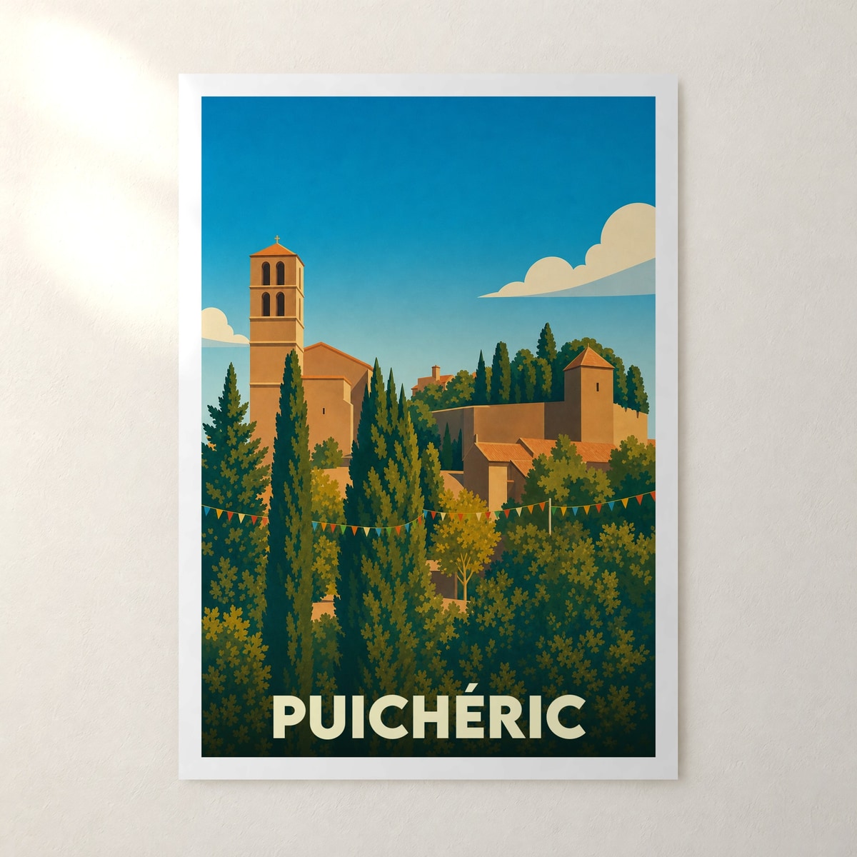 Affiche Puichéric – sans cadre, accrochée au mur