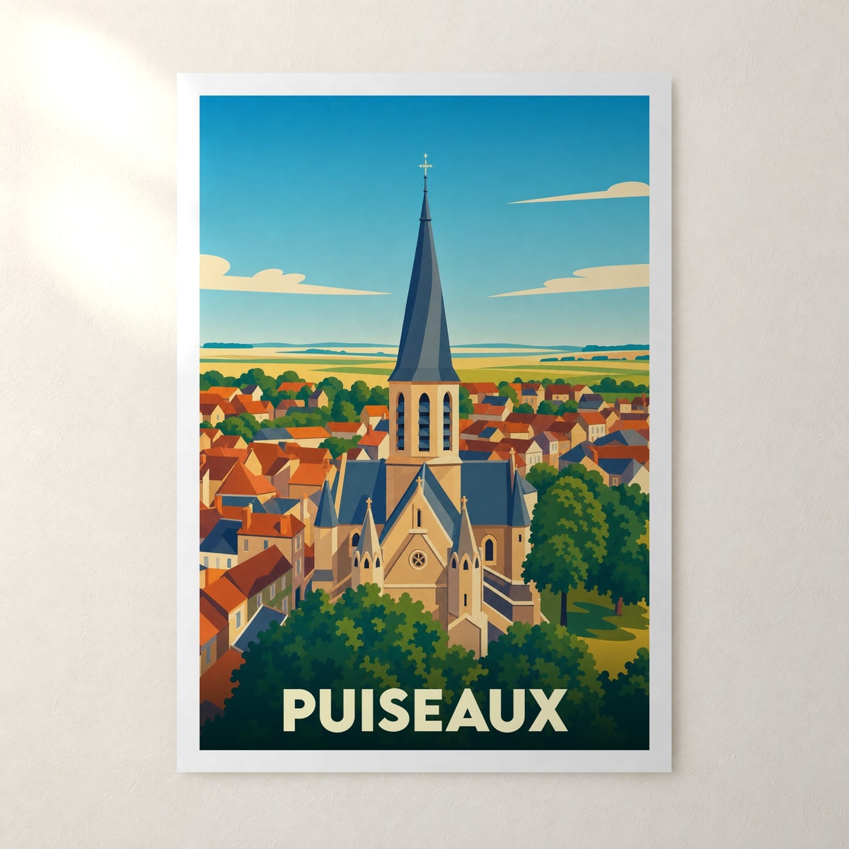 Affiche Puiseaux – sans cadre, accrochée au mur