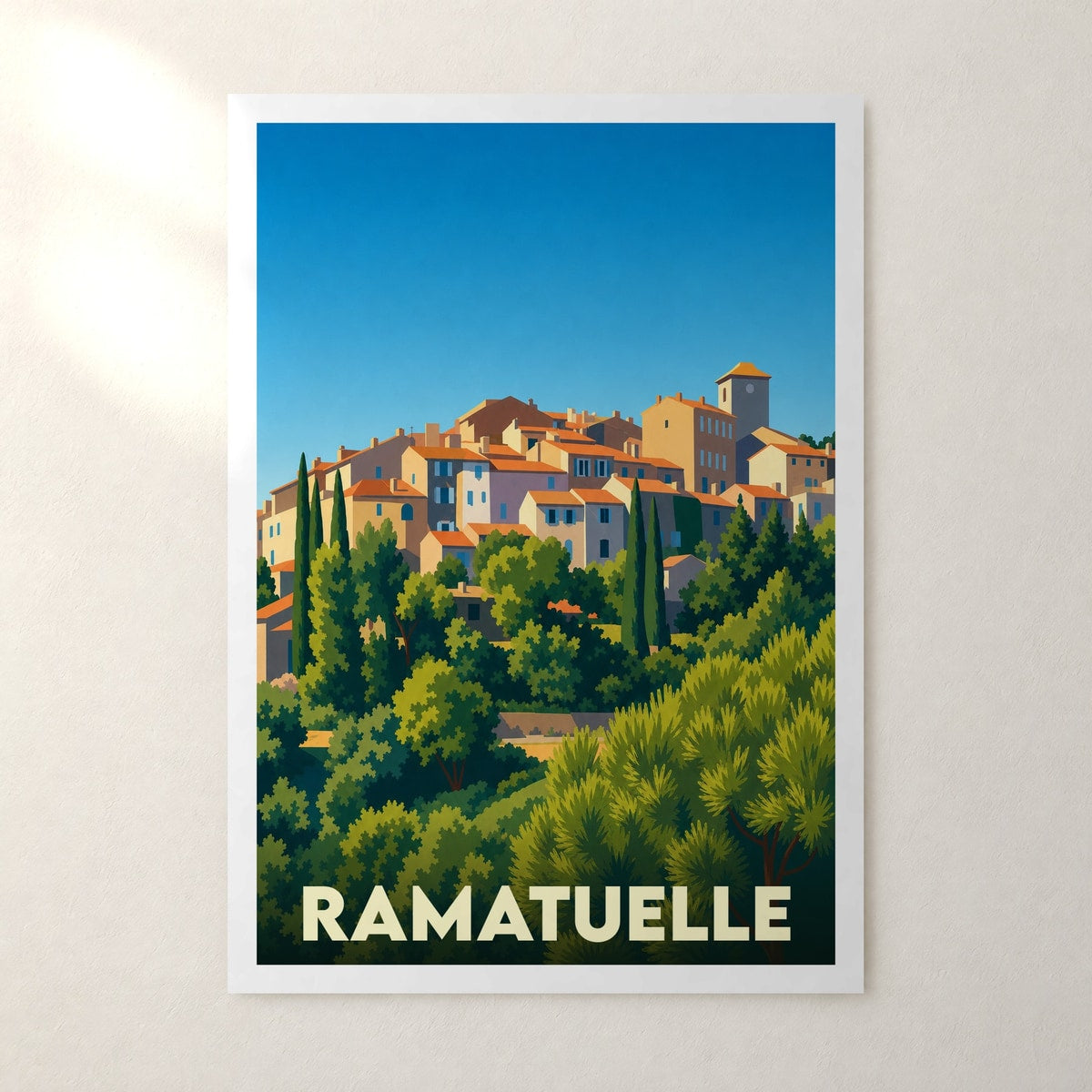 Affiche Ramatuelle – sans cadre, accrochée au mur