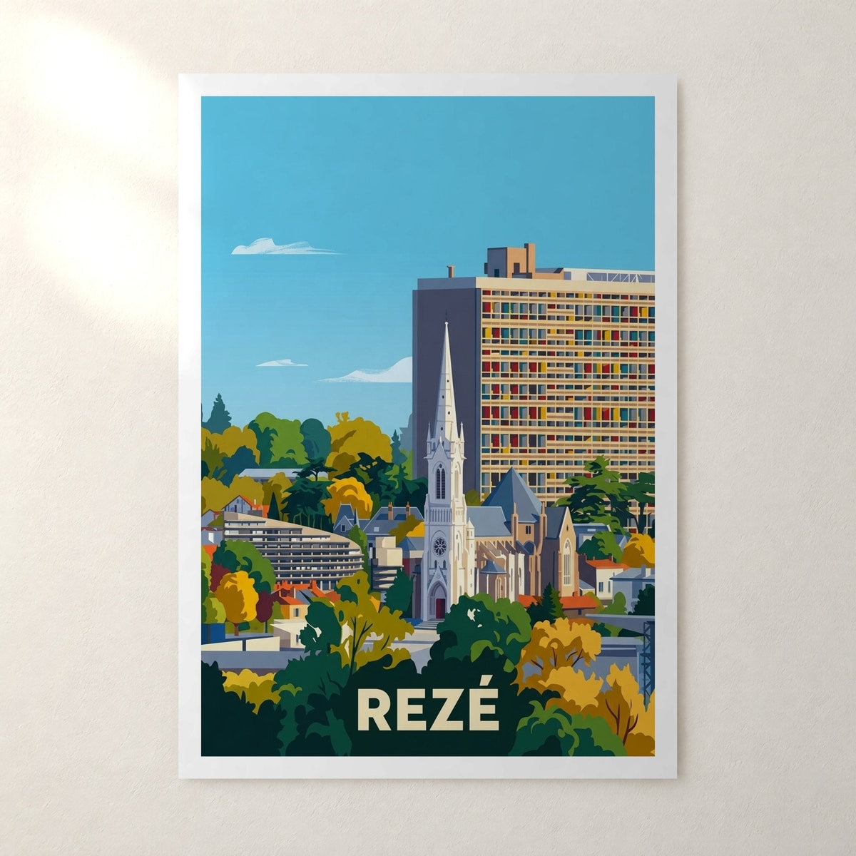 Affiche Rezé – sans cadre, accrochée au mur