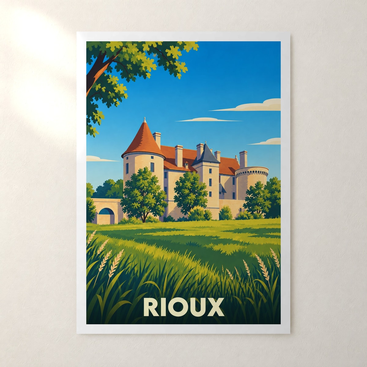 Affiche Rioux – sans cadre, accrochée au mur