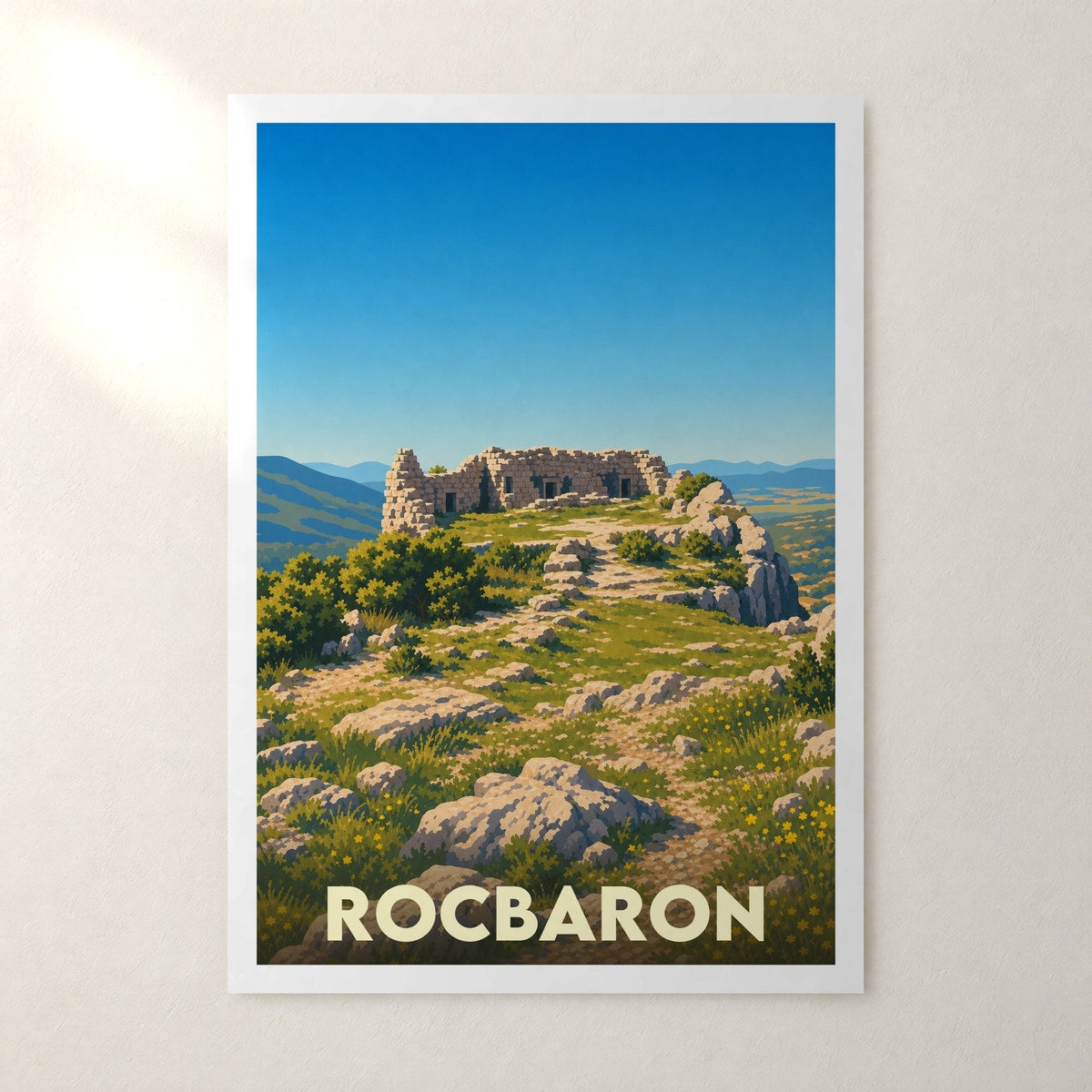 Affiche Rocbaron – sans cadre, accrochée au mur