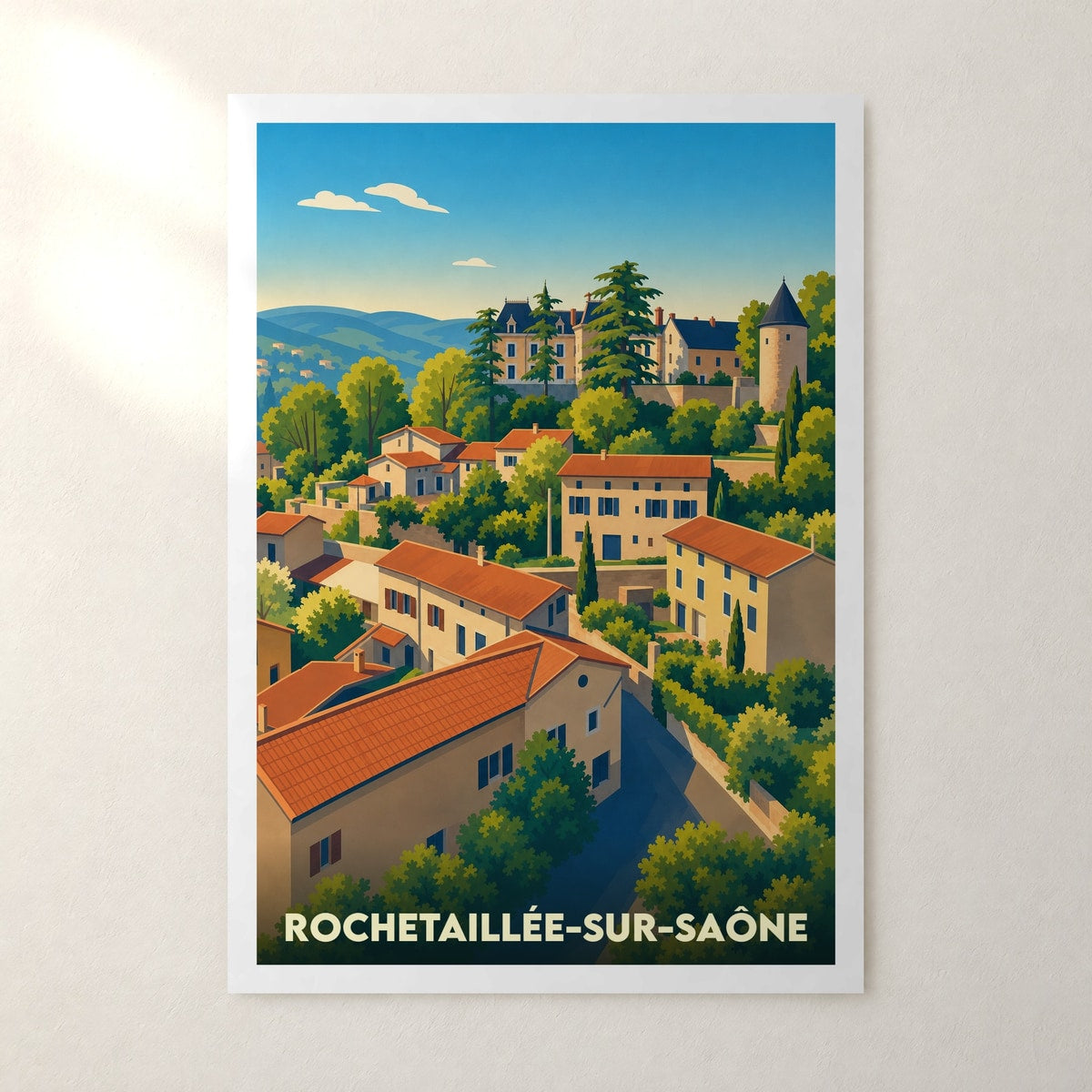 Affiche Rochetaillée-sur-Saône – sans cadre, accrochée au mur