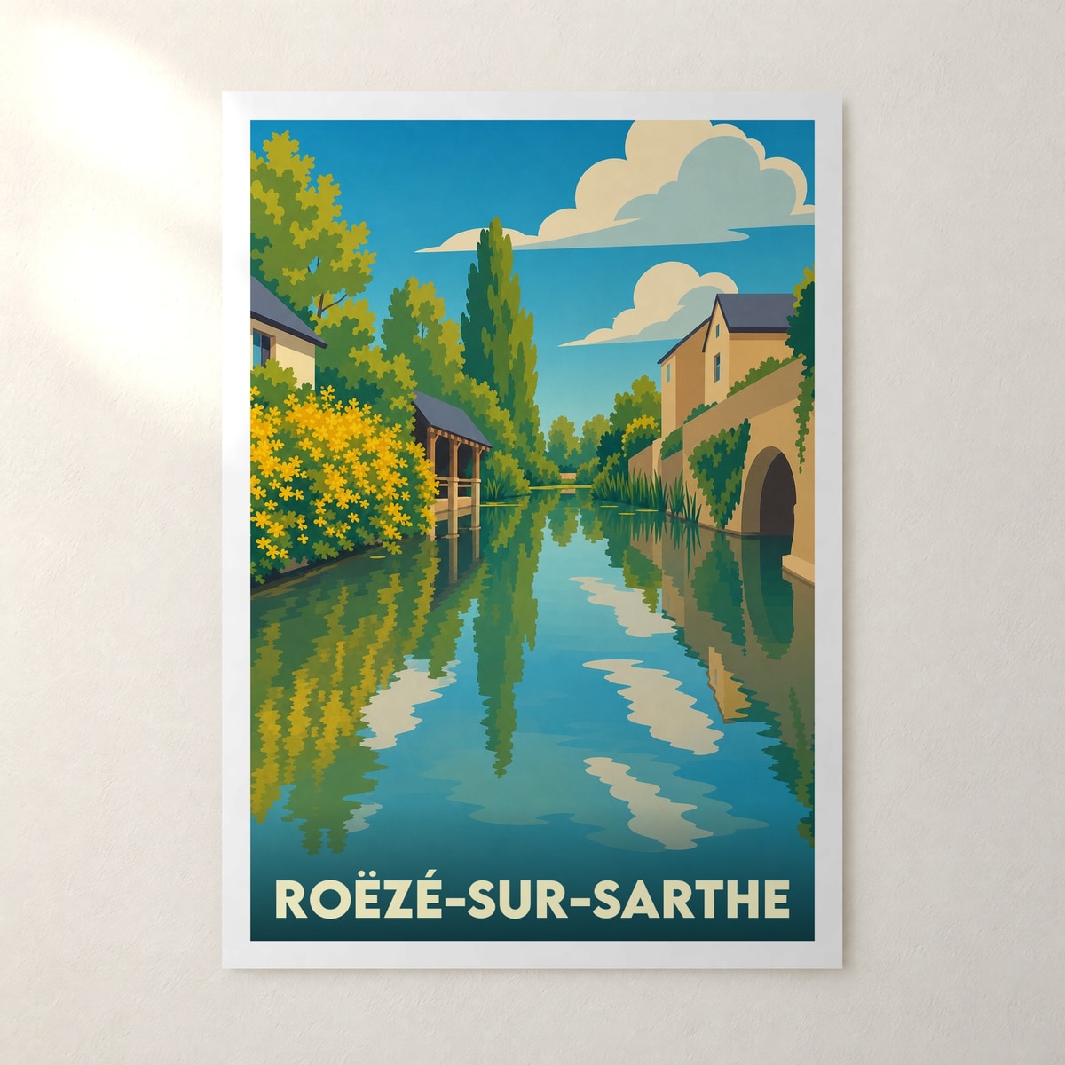 Affiche Roëzé-sur-Sarthe – sans cadre, accrochée au mur