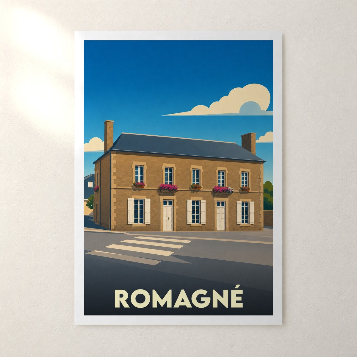 Affiche Romagné – sans cadre, accrochée au mur