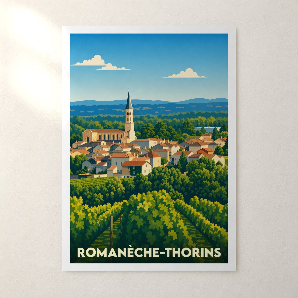 Affiche Romanèche-Thorins – sans cadre, accrochée au mur