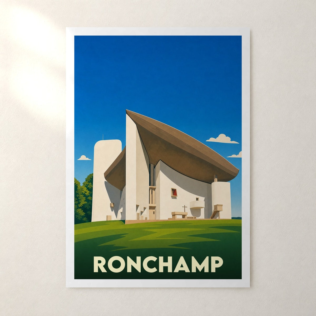 Affiche Ronchamp – sans cadre, accrochée au mur