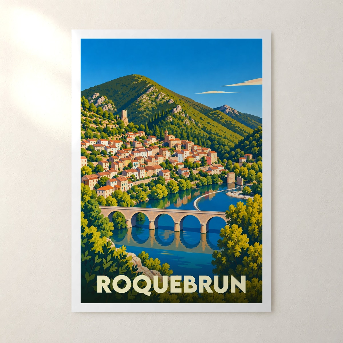 Affiche Roquebrun – sans cadre, accrochée au mur
