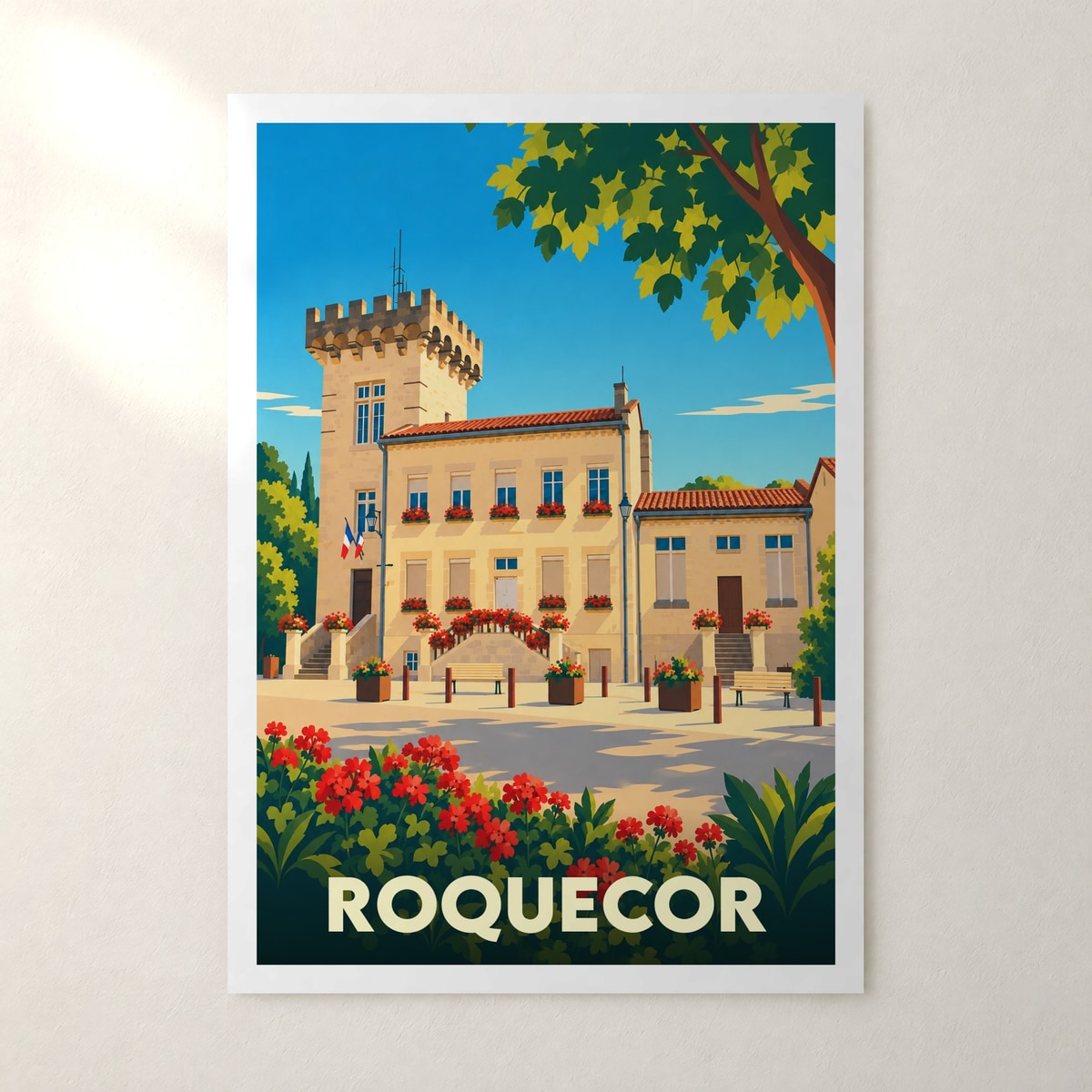 Affiche Roquecor – sans cadre, accrochée au mur