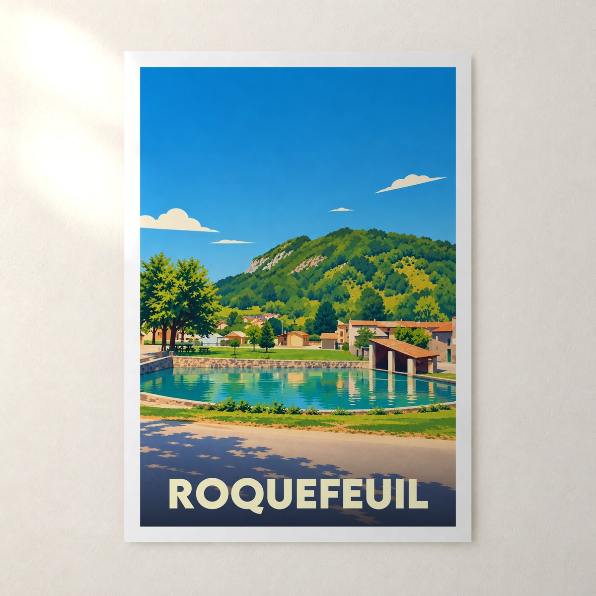 Affiche Roquefeuil – sans cadre, accrochée au mur